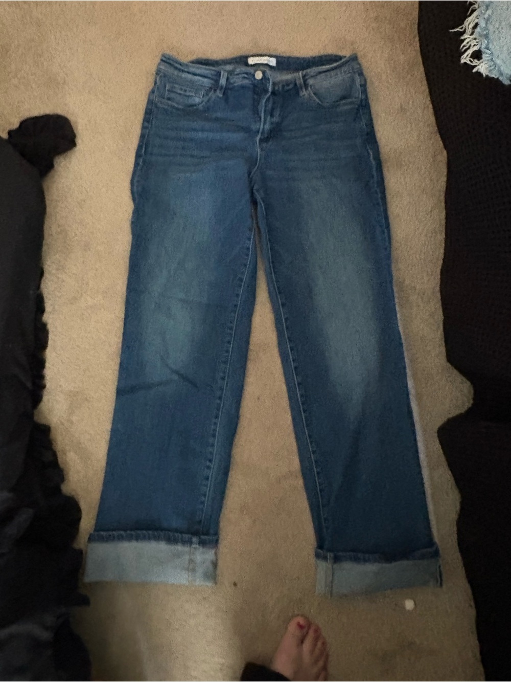 Flying Monkey Women's Straight-Leg Jeans in Medium Blue